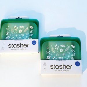 2 Stasher 2packs (4 Total) Reusable Food Storage Sandwich Bags NEW